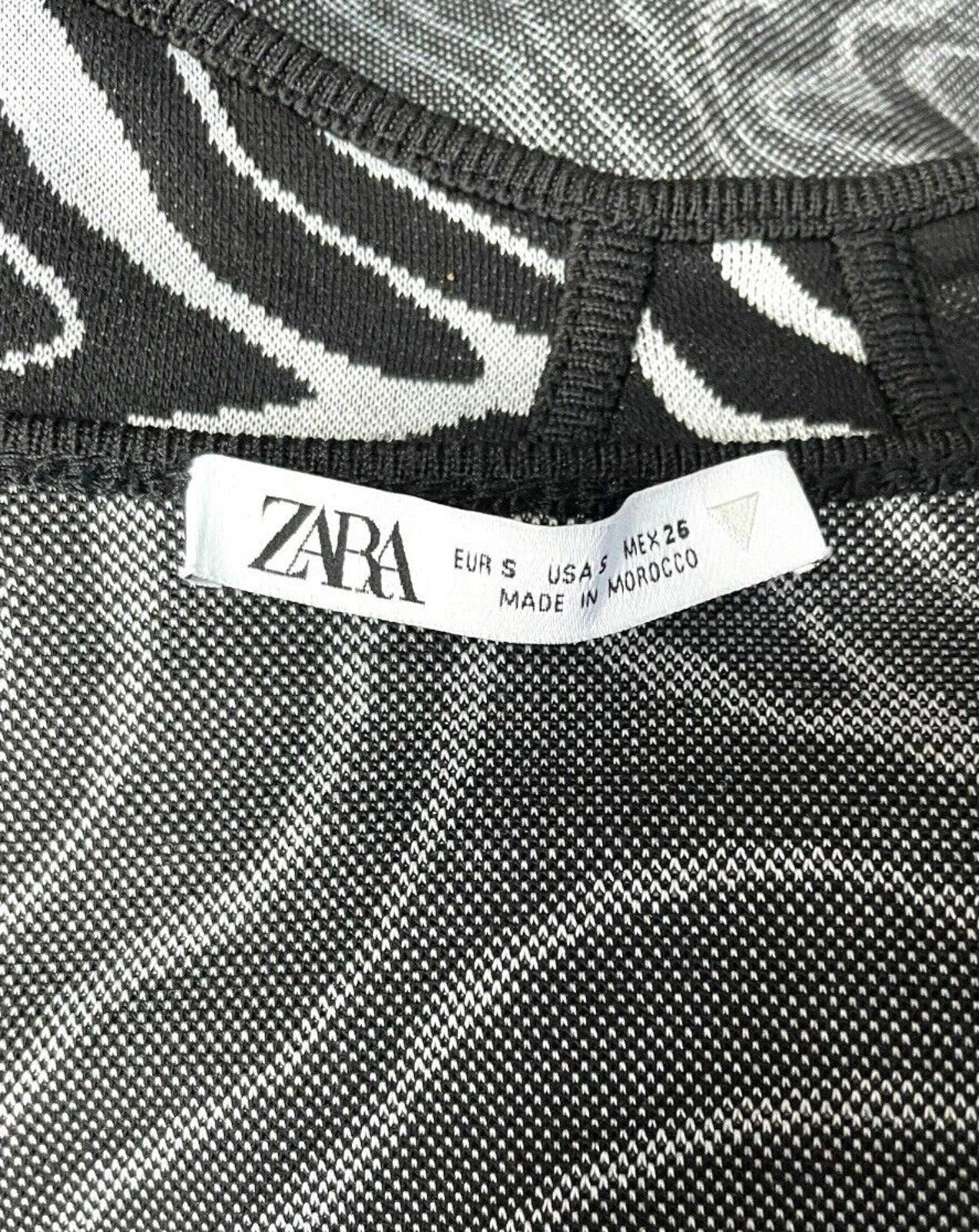 Zara Mini Dress Black & White Animal Print Women’s UK Size S