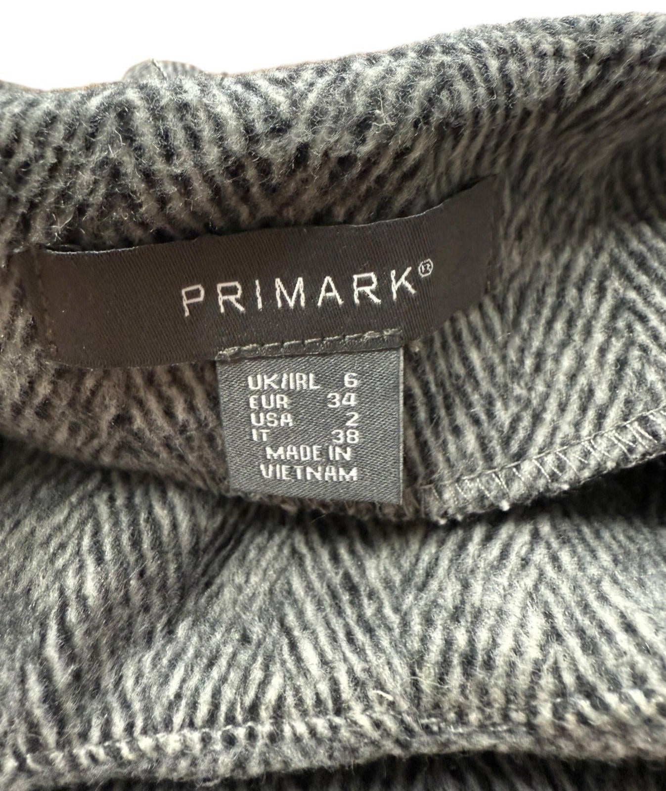 Primark Grey Skirt Aline Belted High Waist Women’s UK Size 6 Zip Fastening