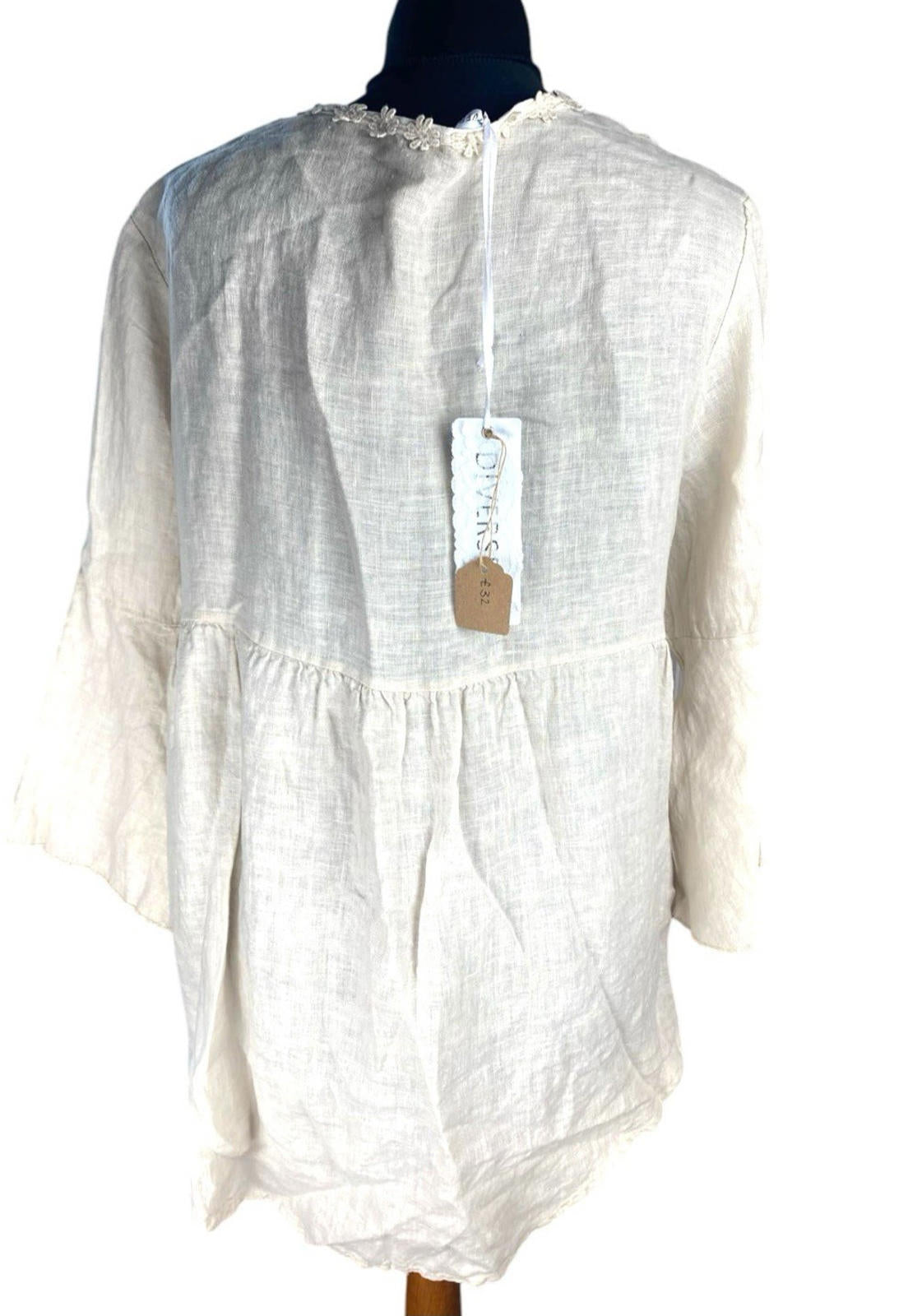Diverse Beige Linen  Blouse Women’s UK Size L (12-14)