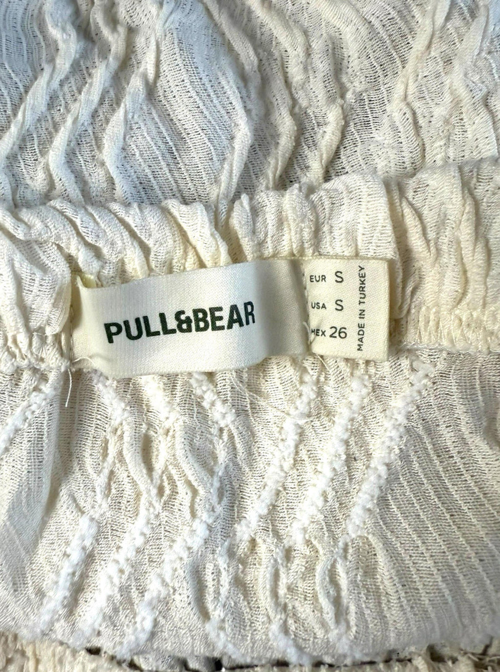 Pull&Bear Beige Textured Co Ord Mini Skirt And Croptop 2 Piece Women’s UK Size S