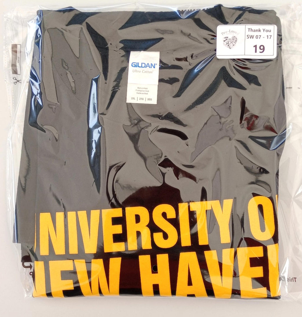 Graphic Print T-Shirt Men's UK Size 2XL Black Crew Neck 100% Cotton University