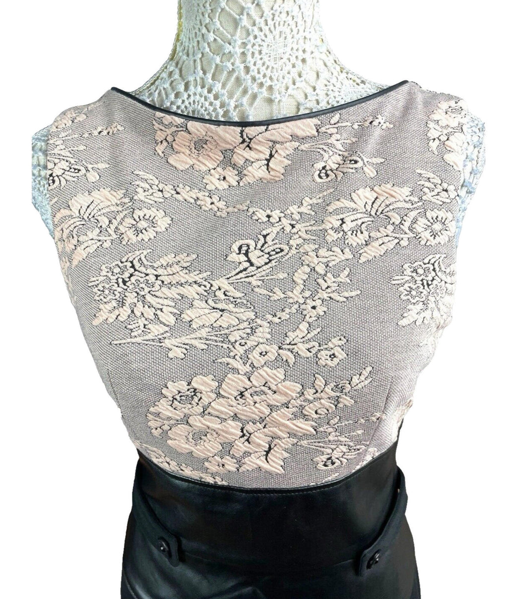Amy Childs Midi Dress Women's UK Size 12 Rose Lace Detail Formal Sleeveless Zip