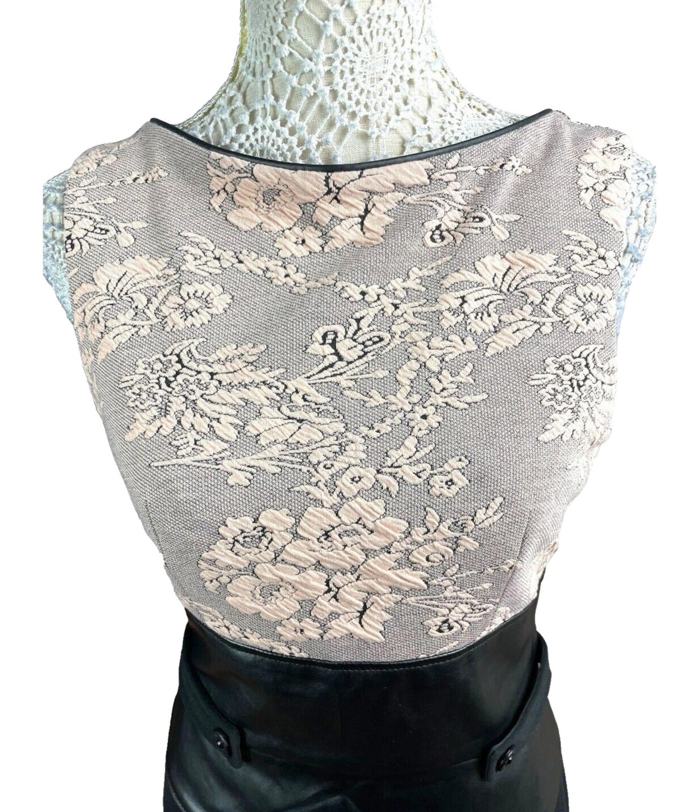 Amy Childs Midi Dress Women's UK Size 12 Rose Lace Detail Formal Sleeveless Zip