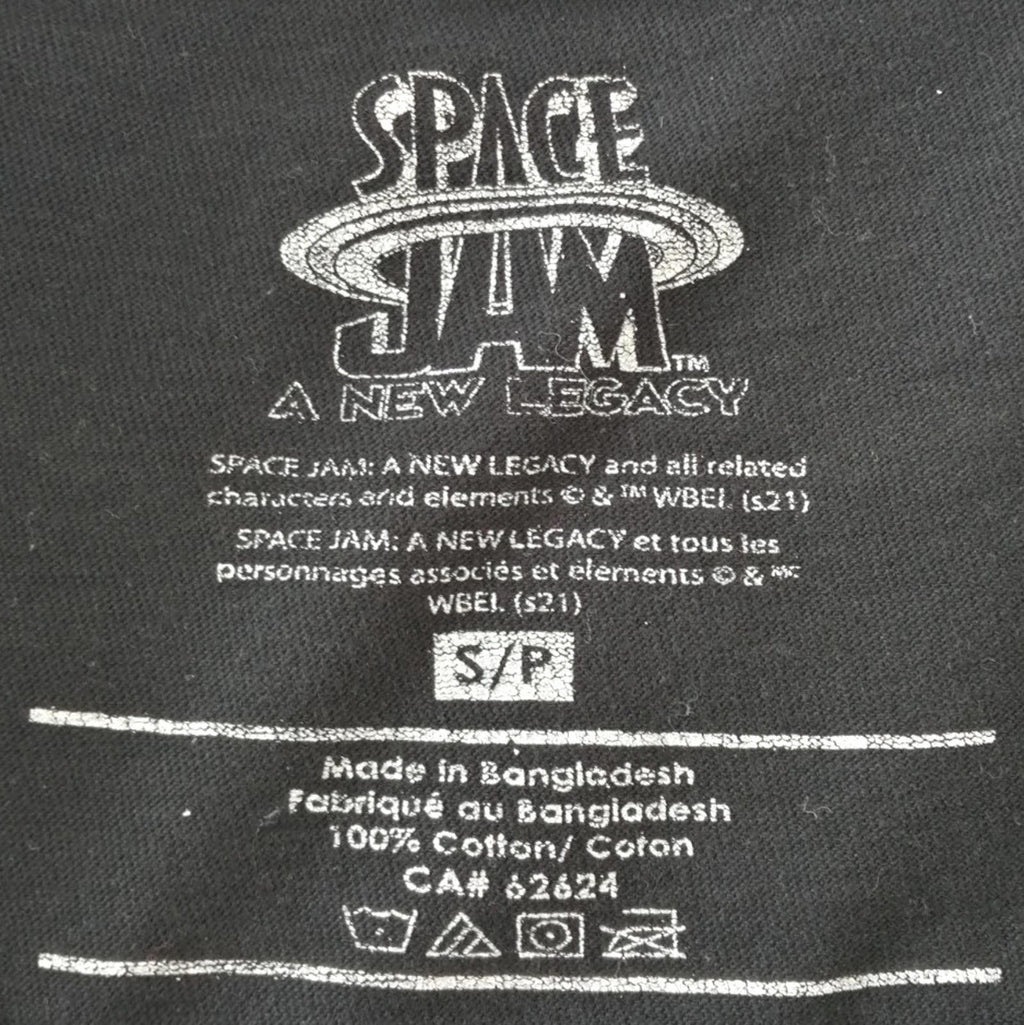 Space Jam Graphic Print T-Shirt Men's Size S/P Black 100% Cotton