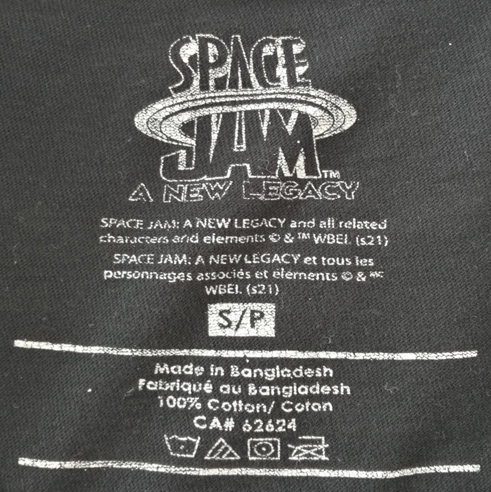 Space Jam Graphic Print T-Shirt Men's Size S/P Black 100% Cotton