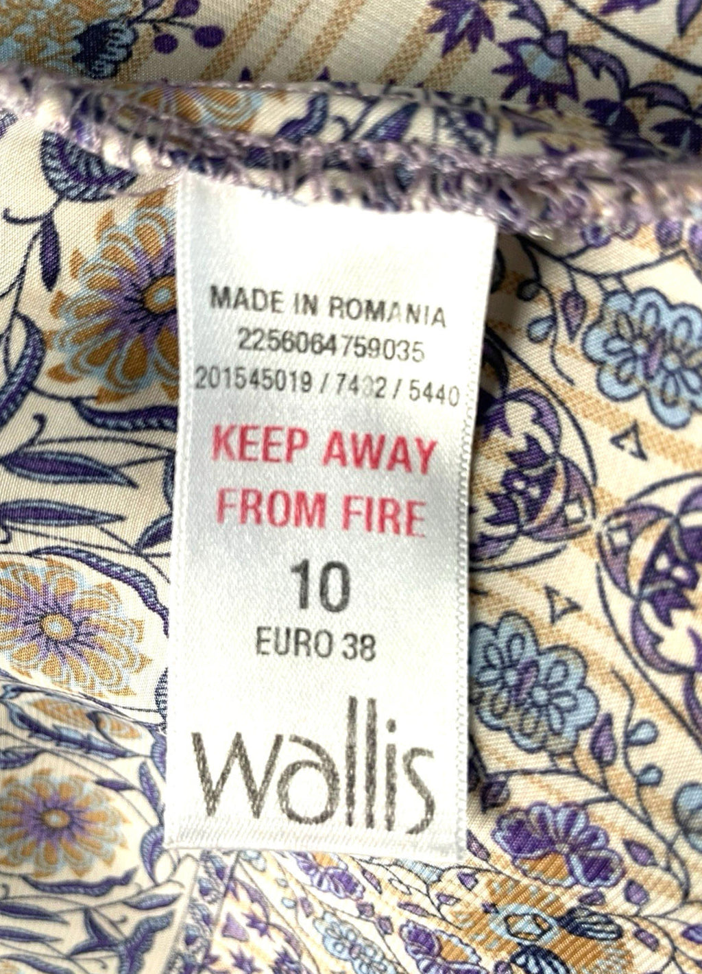 Wallis Satin Tunic Top Women’s UK Size 10 Paisley 3/4 Blouson Sleeves V-Neckline