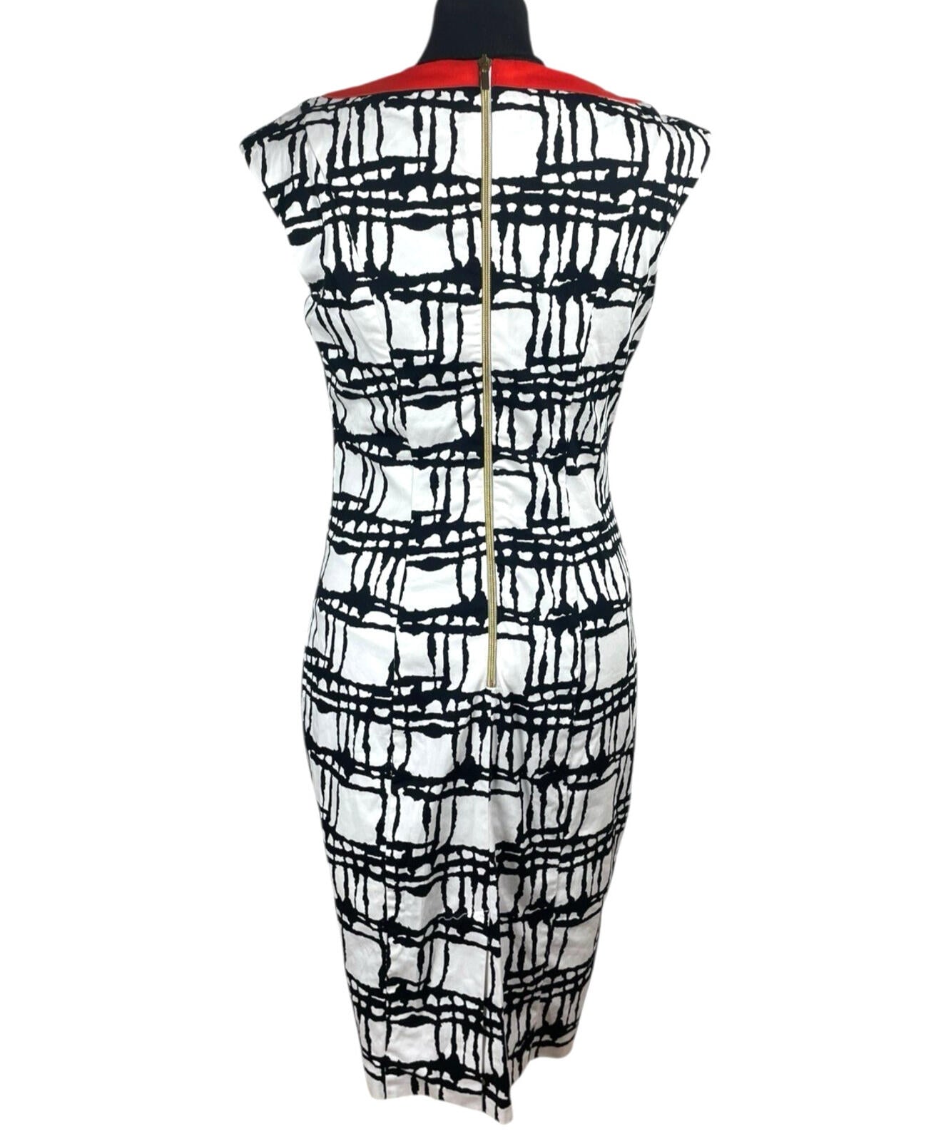 TU Gok Wan Party Dress Women’s UK Size 12 Knee Length Midi Black White