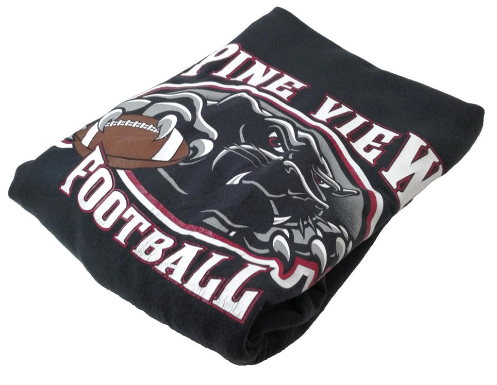Pine View Football USA Hoodie Men's Size XL Black Jersey Hooded Pockets Sports