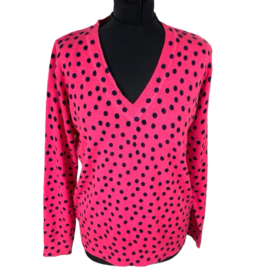M&S Collection Pink Jumper Polka Dot Soft Touch Women’s UK Size M