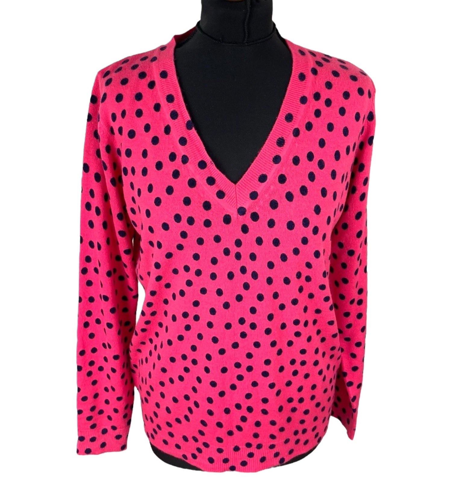M&S Collection Pink Jumper Polka Dot Soft Touch Women’s UK Size M