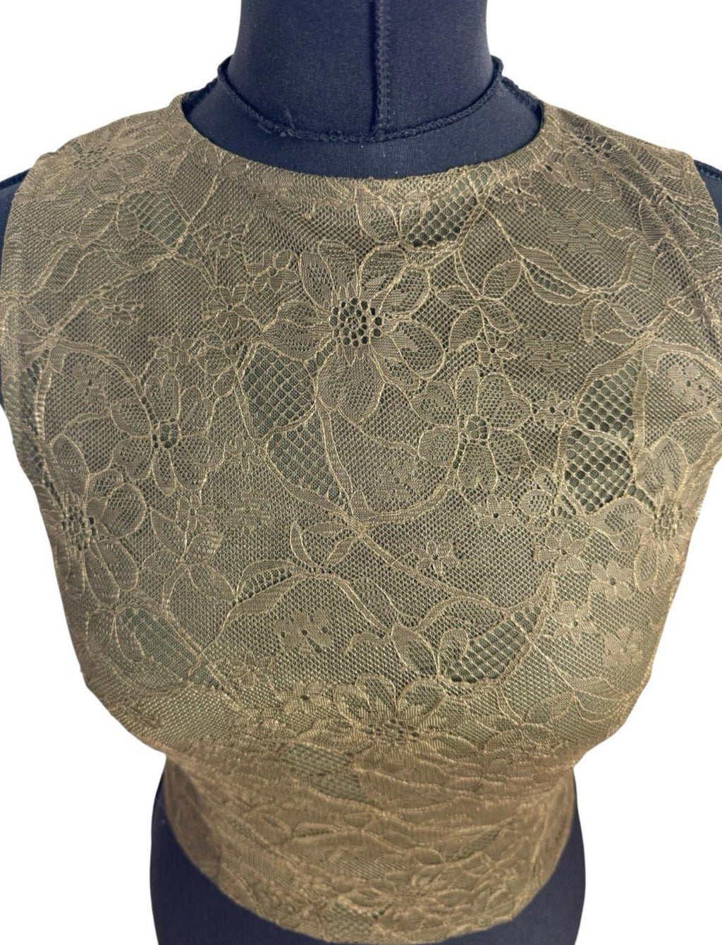 Pretty Little Thing Brown Lace Crop top Women’s UK Size 8