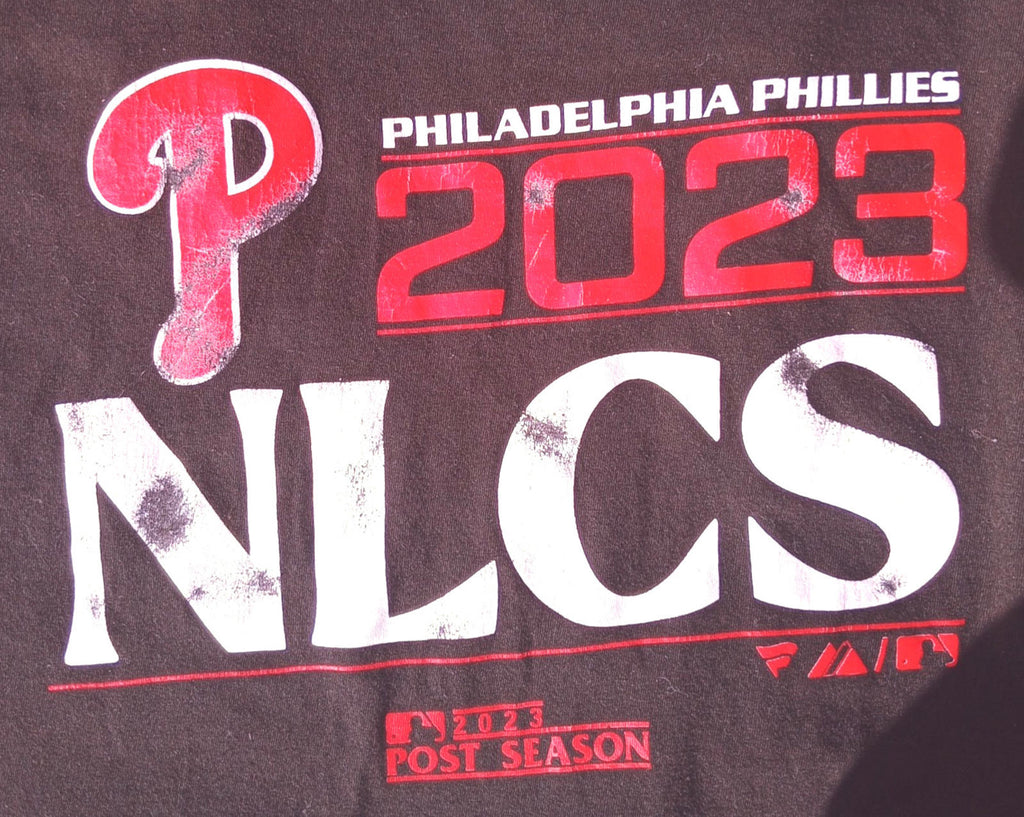 Philadelphia Phillies Graphic Print T-Shirt Men's UK Size XL Black Baseball Tee