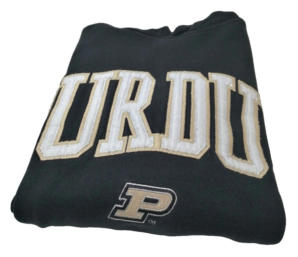 PURDUE Colour Block Hoodie Men's Size M Black Grey Jersey Hooded Pockets Sports