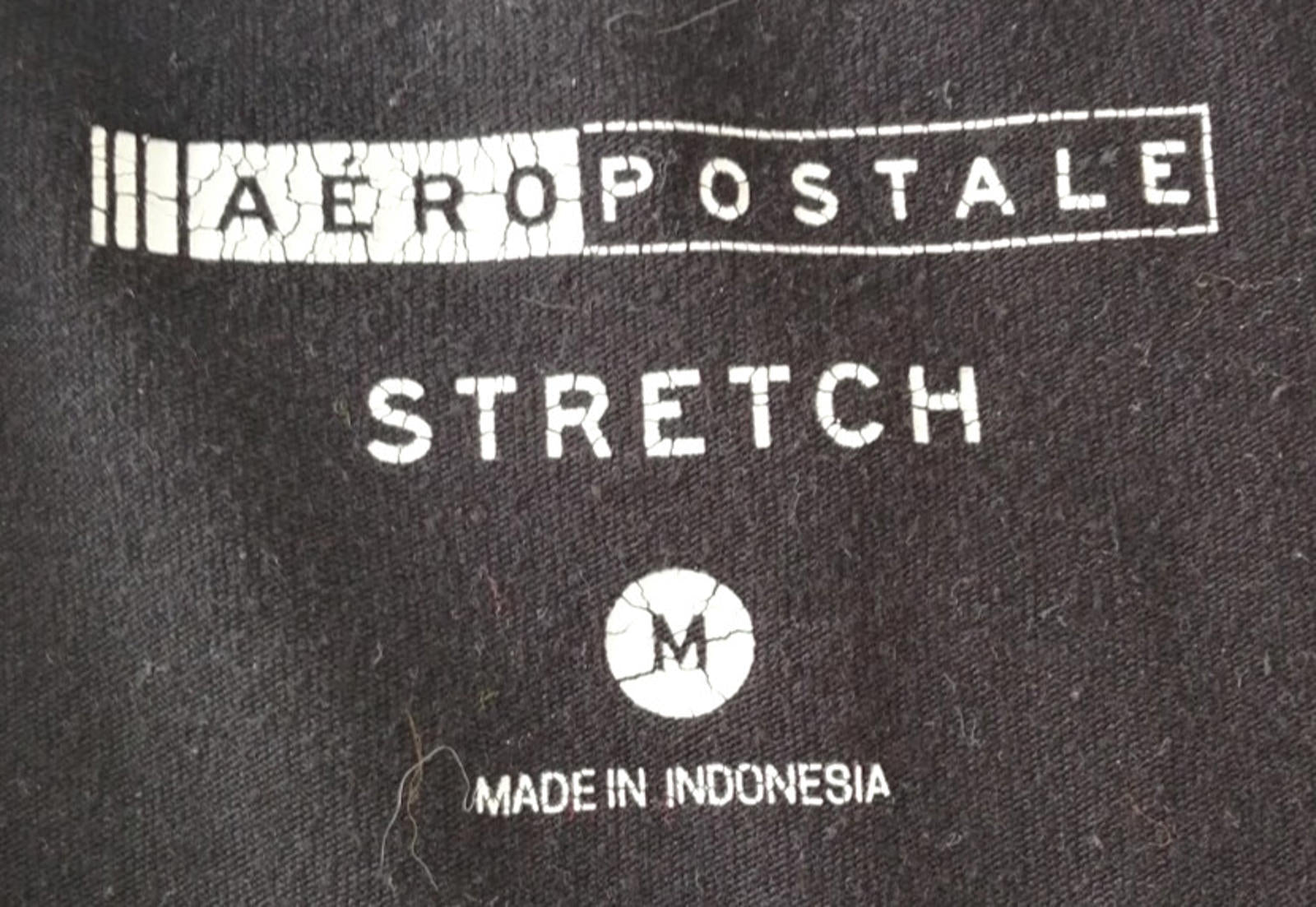 Areopostale Graphic Print T-Shirt Men's Size M Black Crew Neck Stretch Fit