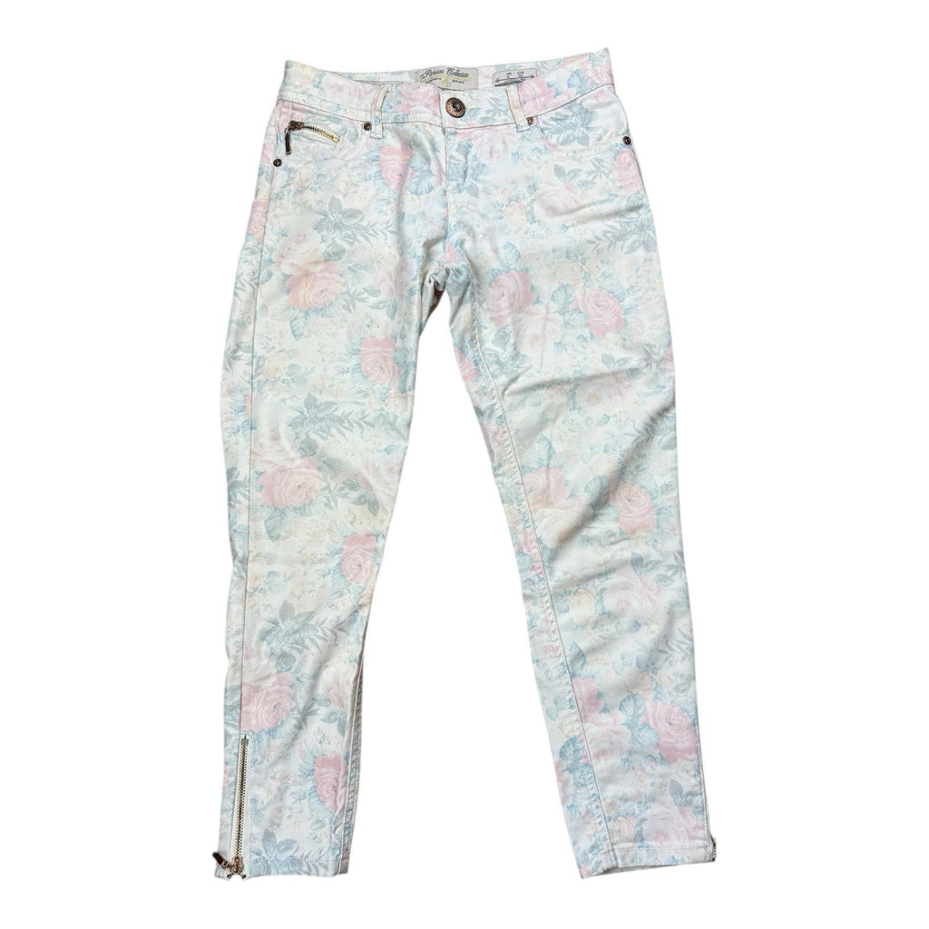 Parisian Collection Cropped Jeans Floral Print Stretch Women’s UK Size 8