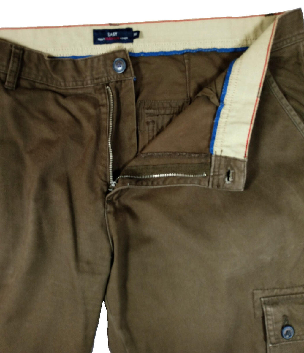 Easy Cargo Trousers Men's UK Size W38 L29 Brown 6 Pocket Design 100% Cotton