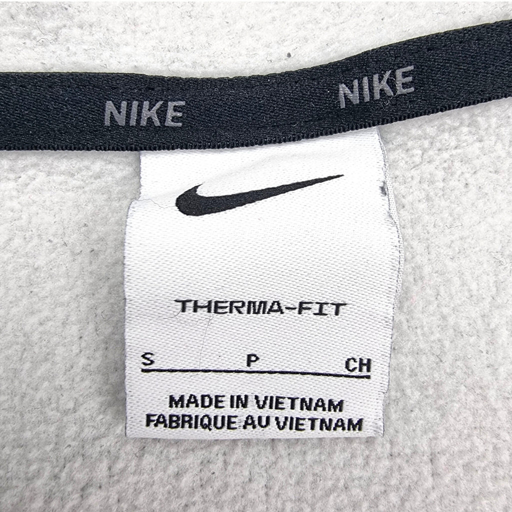 Nike Therma-FIT Hoodie Men's UK Size S Full Zip Grey Fleece Lined Jersey