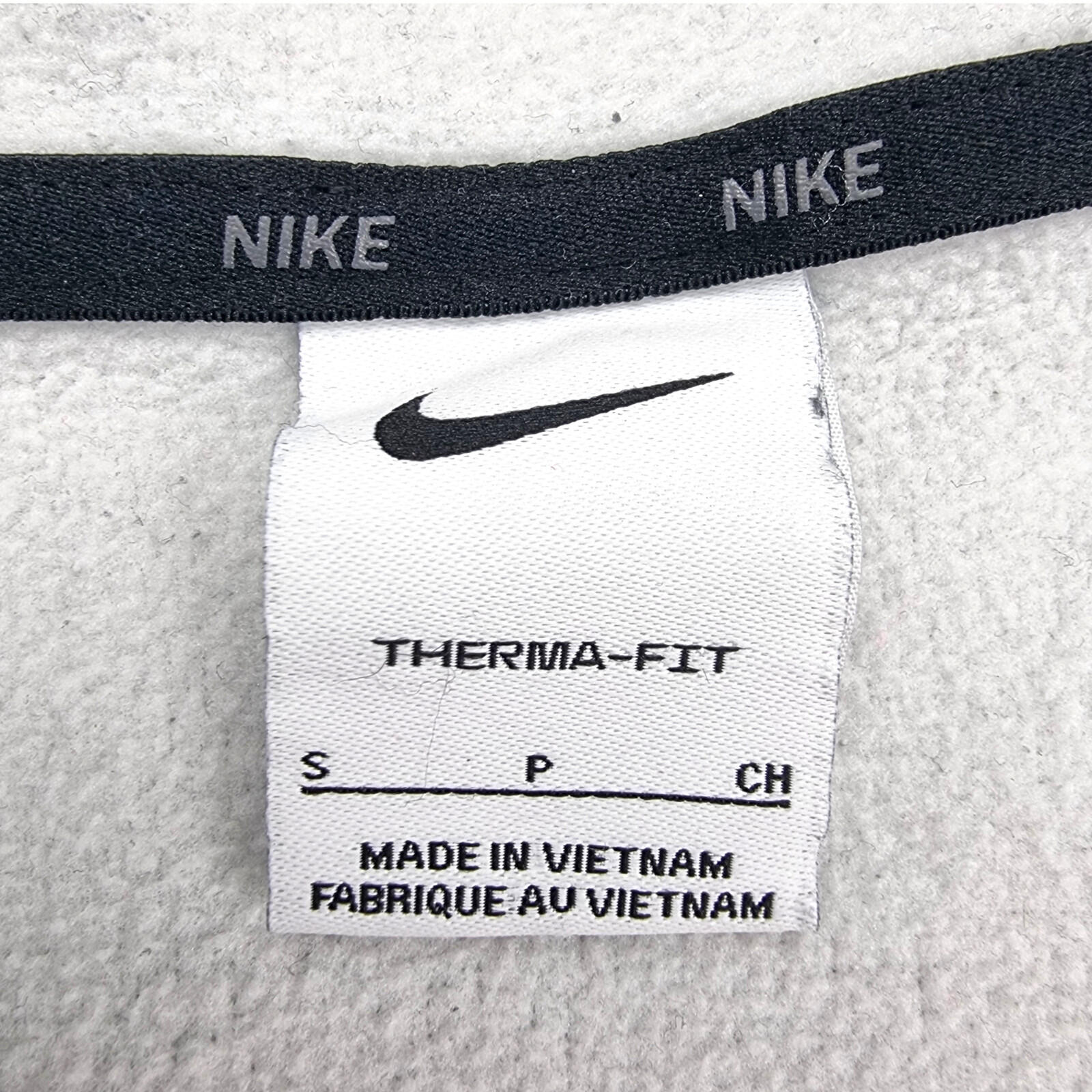 Nike Therma-FIT Hoodie Men's UK Size S Full Zip Grey Fleece Lined Jersey