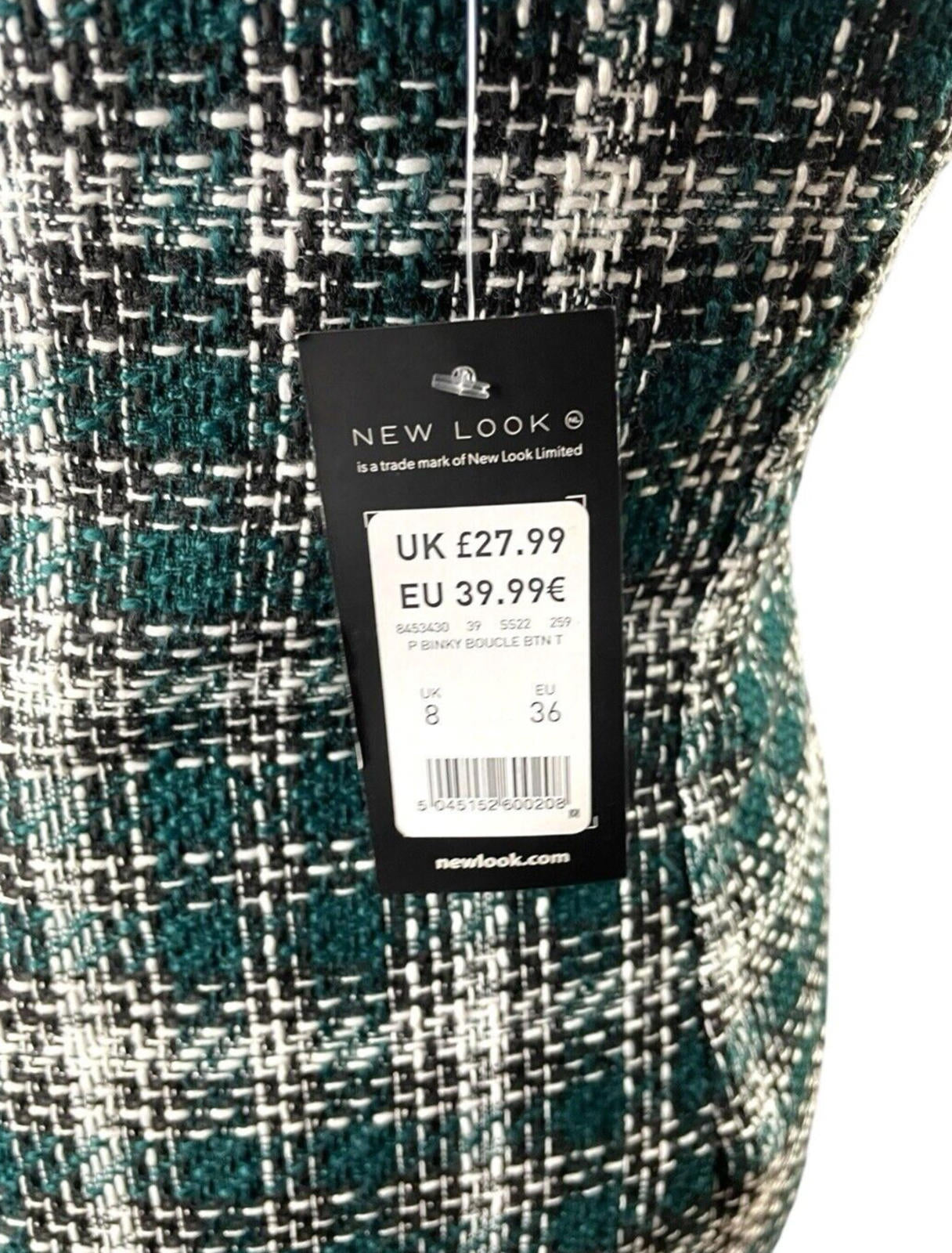 New Look Green Check Pinafore Dress Midi PETITE Women’s UK Size 8