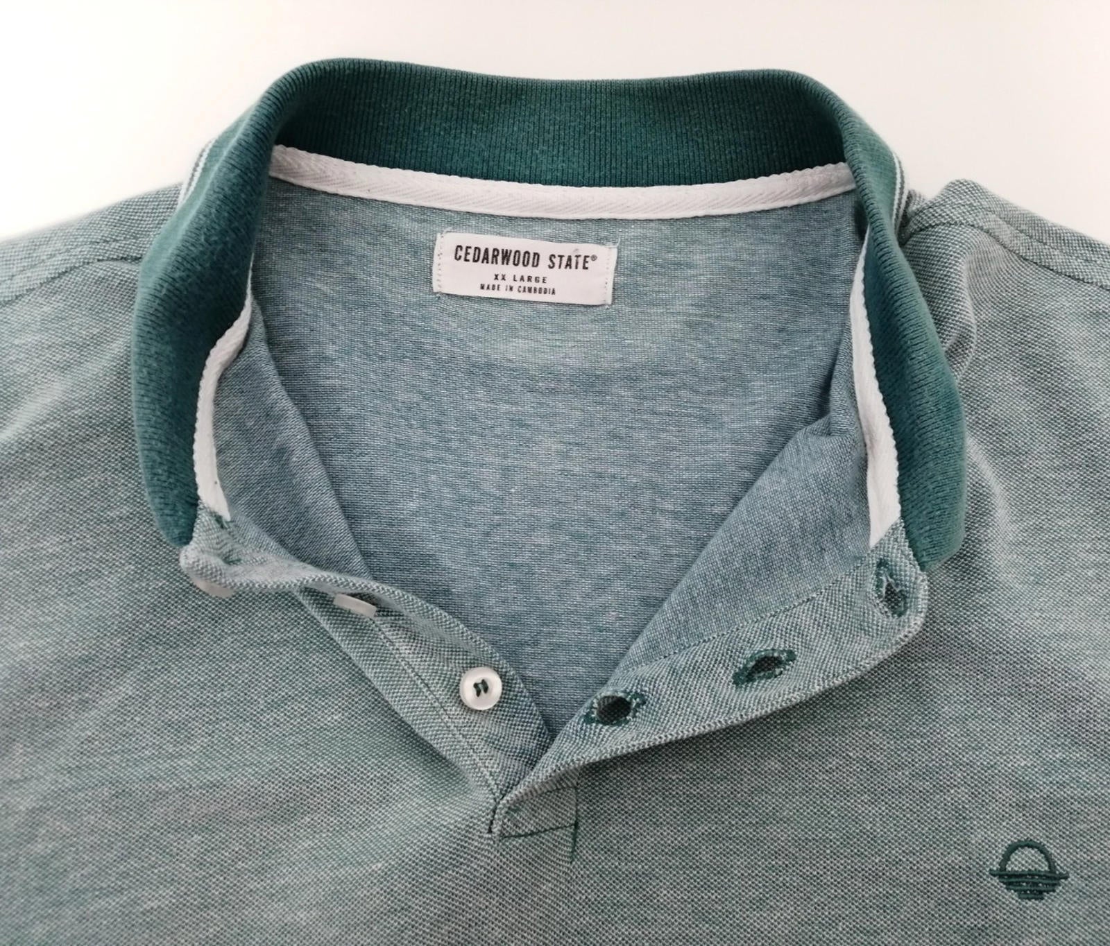 Cedarwood State Polo Shirt Men's Size 2XL Teal Blue Embroidered Logo 100% Cotton