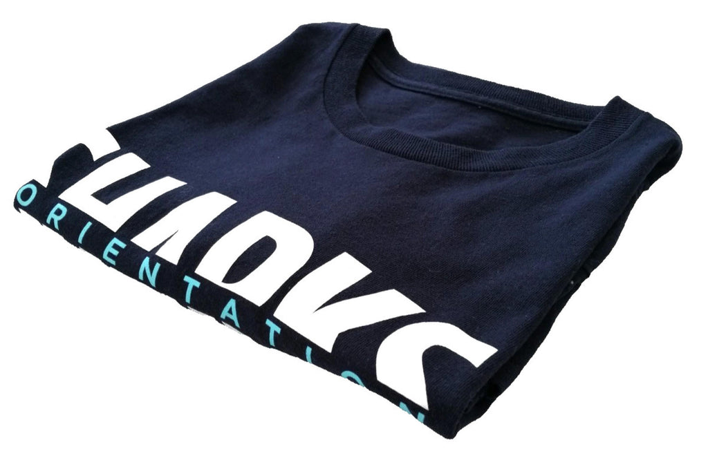 Sharks Uni Graphic Print T-Shirt Men's Size S  Navy Crew Neck 100% Cotton