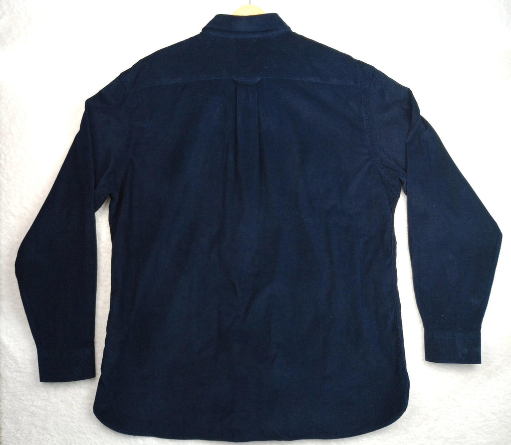Jos. A. Bank Corduroy Shirt Men's UK Size XL Blue Long Sleeve Pocket 100% Cotton