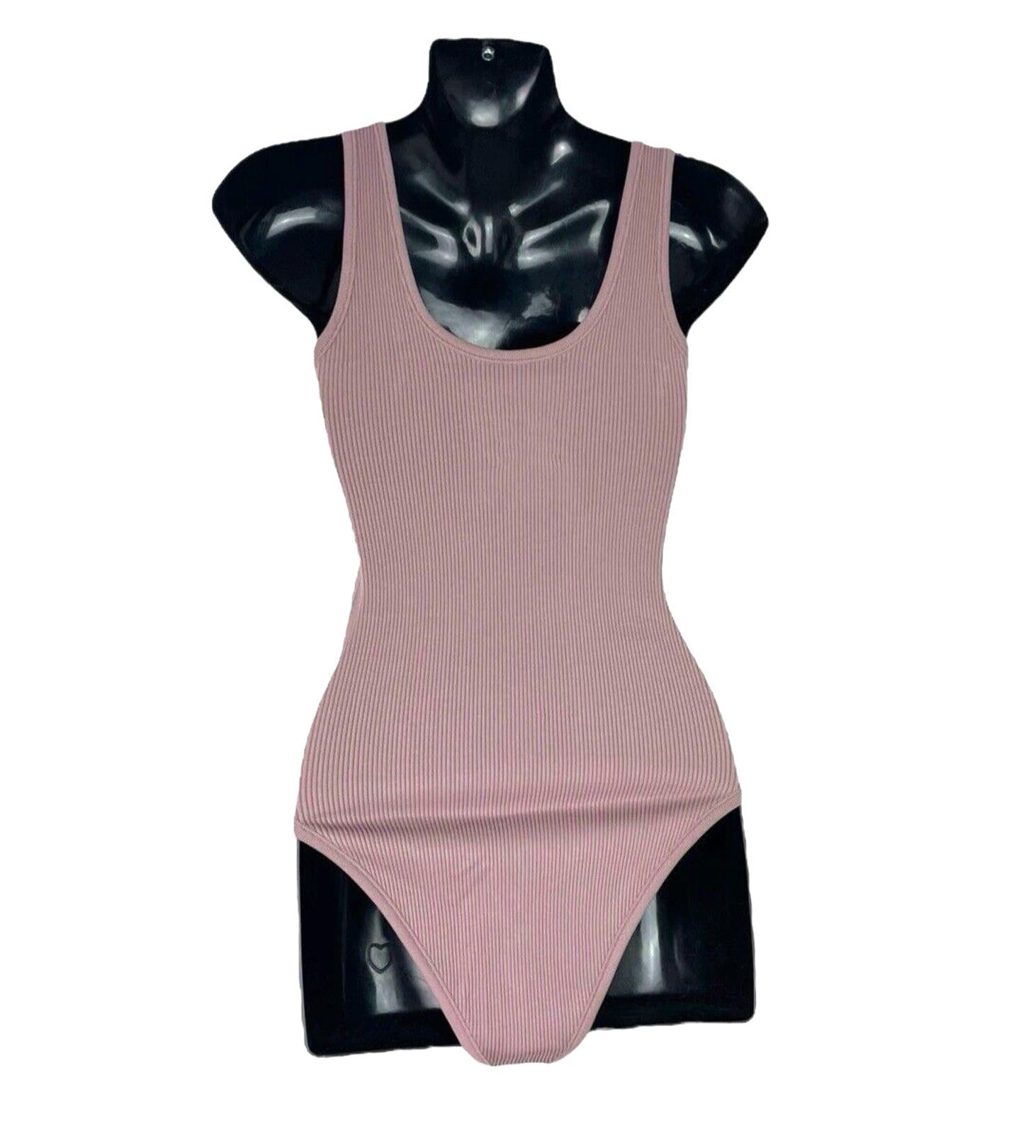 Inlyric Bodysuit Argyle Purple Ribbed Top Stretch Women’s UK Size 10