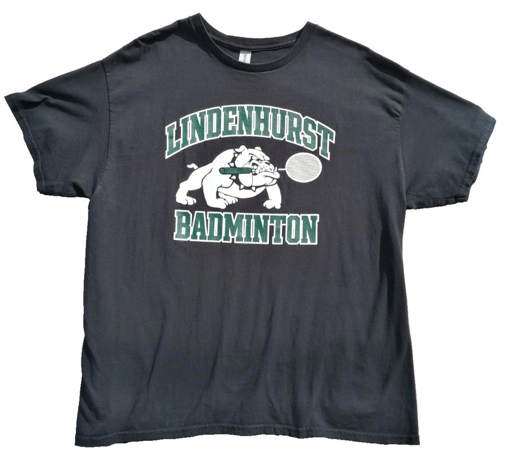 Lindenhurst Badminton Graphic Print T-Shirt Men's Size XL Black 100% Cotton