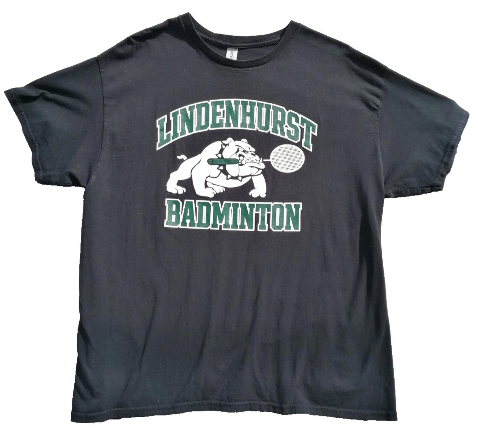 Lindenhurst Badminton Graphic Print T-Shirt Men's Size XL Black 100% Cotton