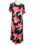 Richard’s Maxi Dress Black & Pink Floral Women’s UK Size S (8-10)