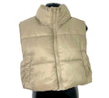 Pull & Bear Light Brown Padded Gilet Cropped Sleeveless Women’s UK Size XS