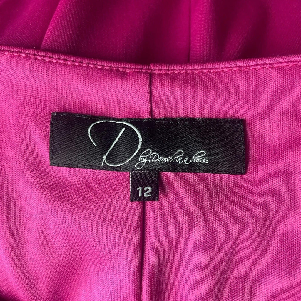 Damsel In A Dress Satin Party Dress Women's UK Size 12 Ruched Cap Sleeve Pink