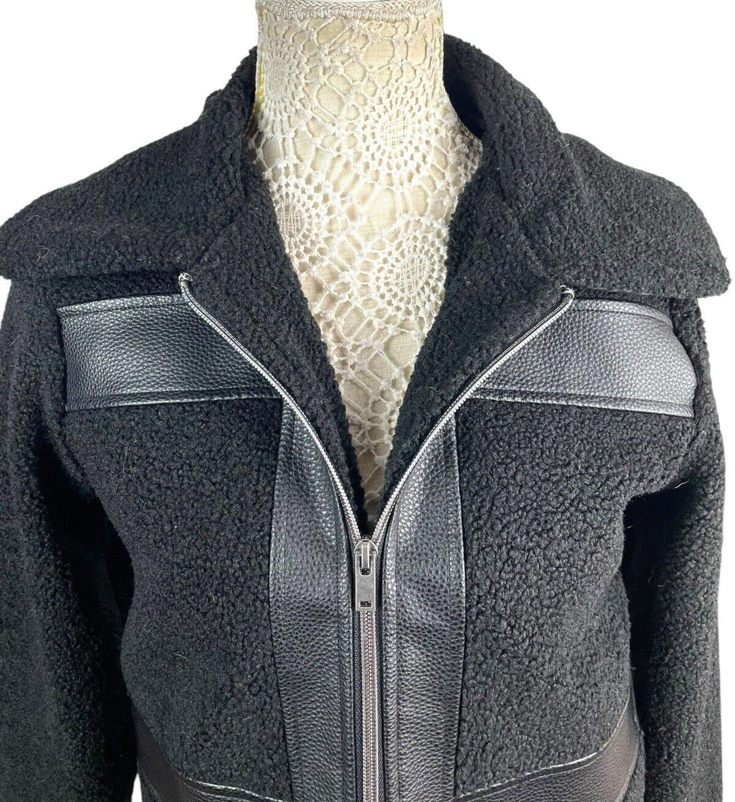Paraphrase Black Teddy Fleece Jacket Women’s UK Size 10