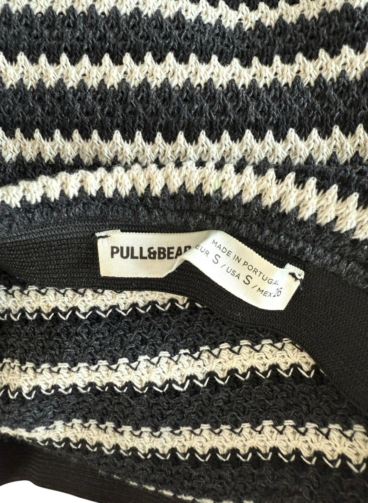 Pull&Bear Co Ord Set Skirt And Croptop Set Knitted Stripe Women’s UK Size S