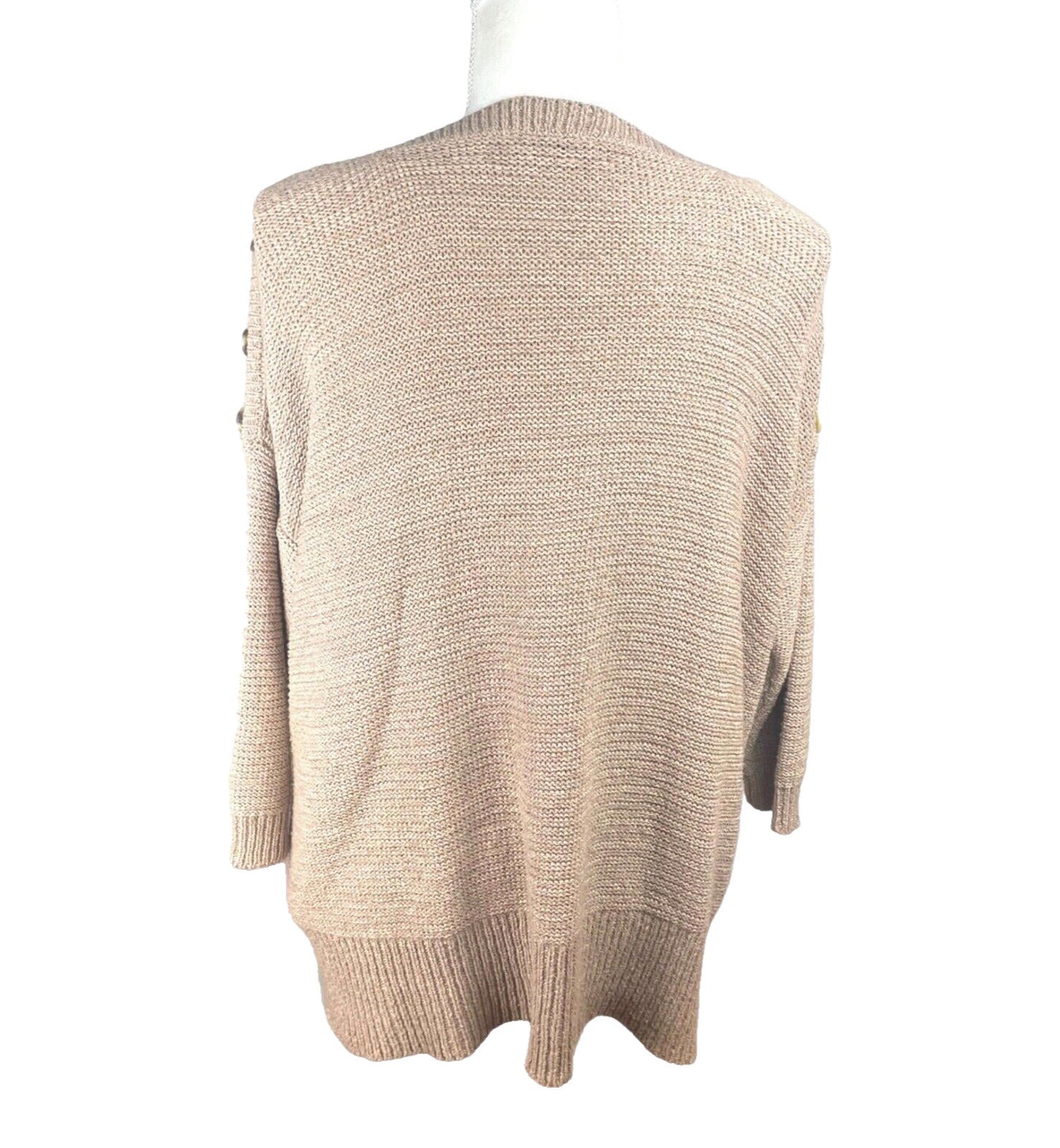 Wallis Knit Jumper Beige With Button Detail Women's UK Size 12-14