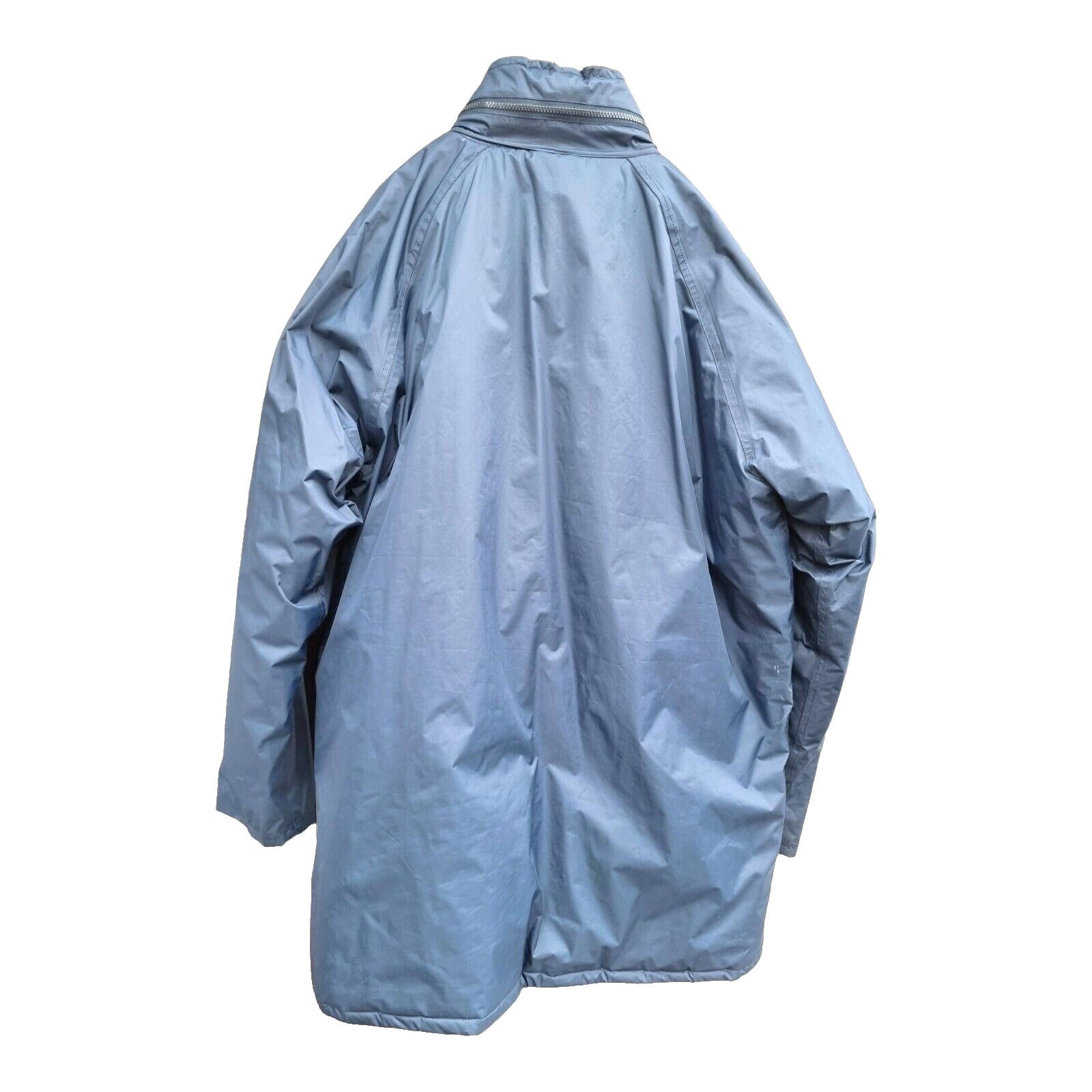 Vintage Blue Jacket Coat Water Resistant Stowaway Hood Men's UK Size Large