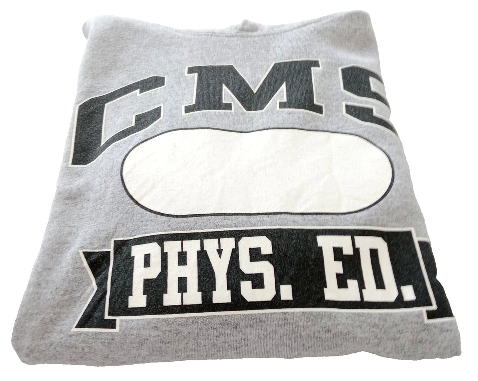 Grey Graphic Print Jersey Hoodie Men's UK Size S CMS PHYS. ED. Fleece Lined