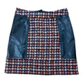 River Island Tweed A - Line Mini Skirt Faux Leather High Waist Women’s UK Size 8