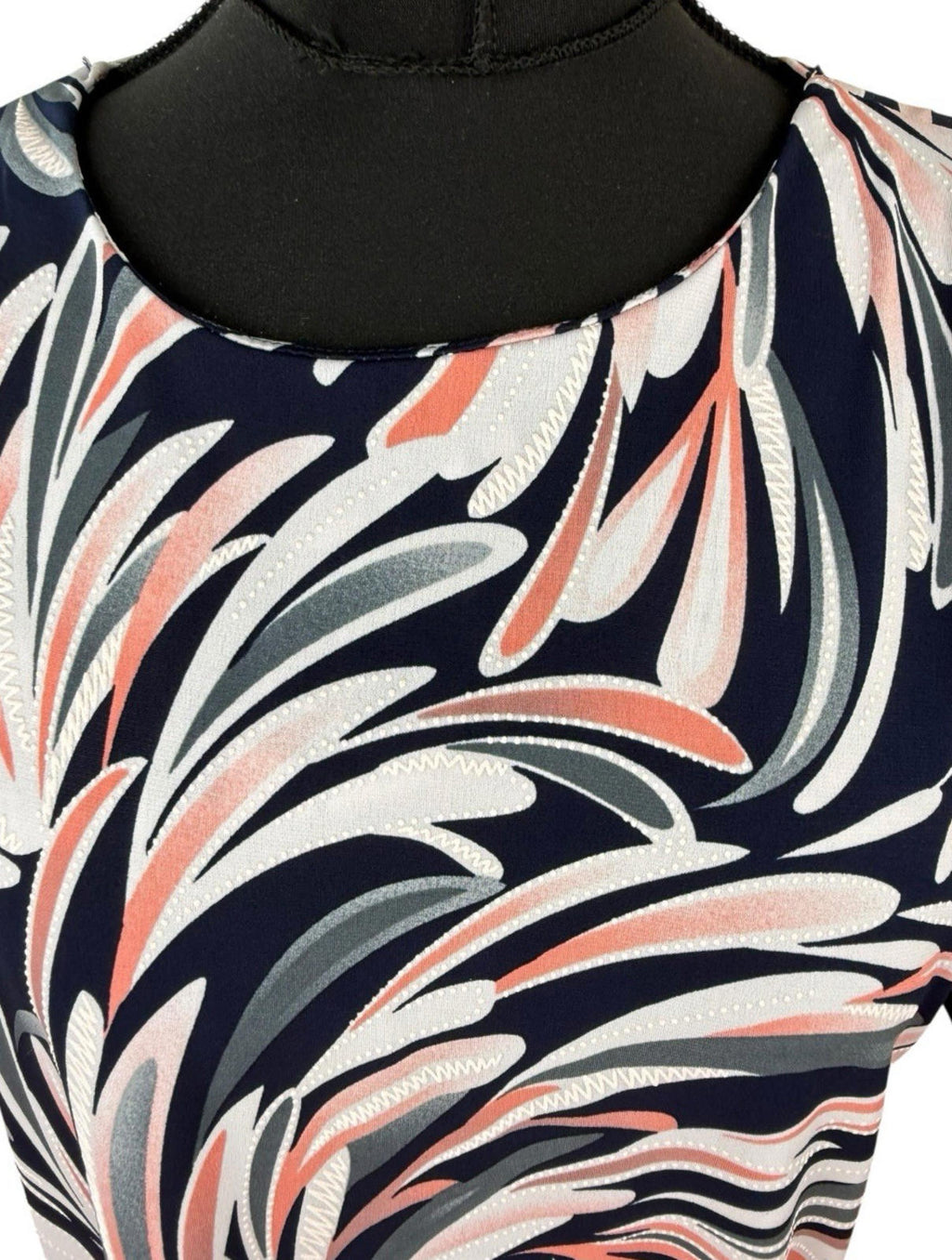Forever Abstract Print Blouse Women's UK Size L Colorful Swirl Stitch Detail Top