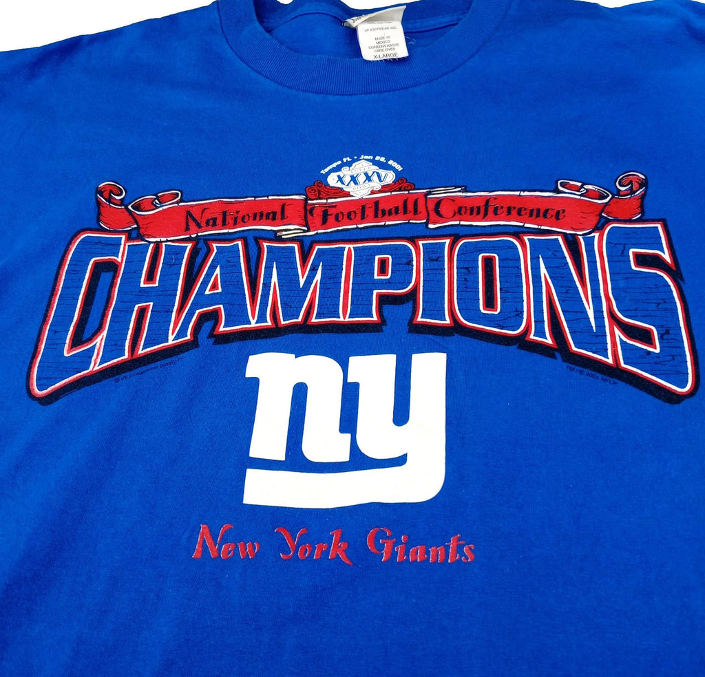 Vintage Lee NFC American Football T-Shirt Men's UK Size XL Blue Superbowl