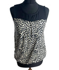 Leopard Print Vest Top Chiffon Panel Neck Women’s UK Size S