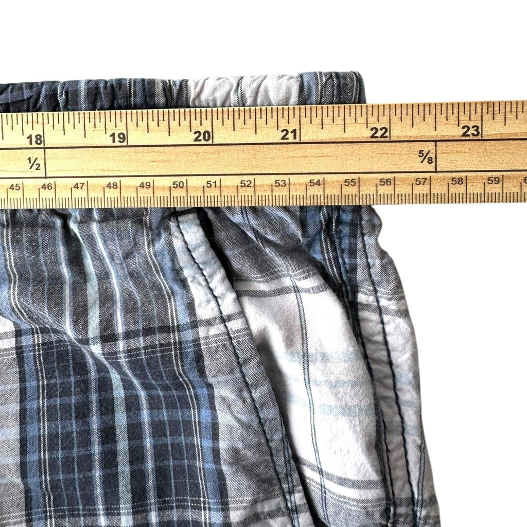 W&B Shorts Men's UK Size 46" W Blue & White Check Casual Wear Drawstring Pockets