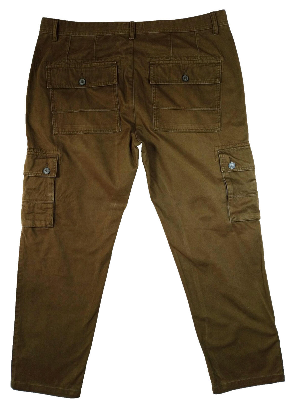 Easy Cargo Trousers Men's UK Size W38 L29 Brown 6 Pocket Design 100% Cotton