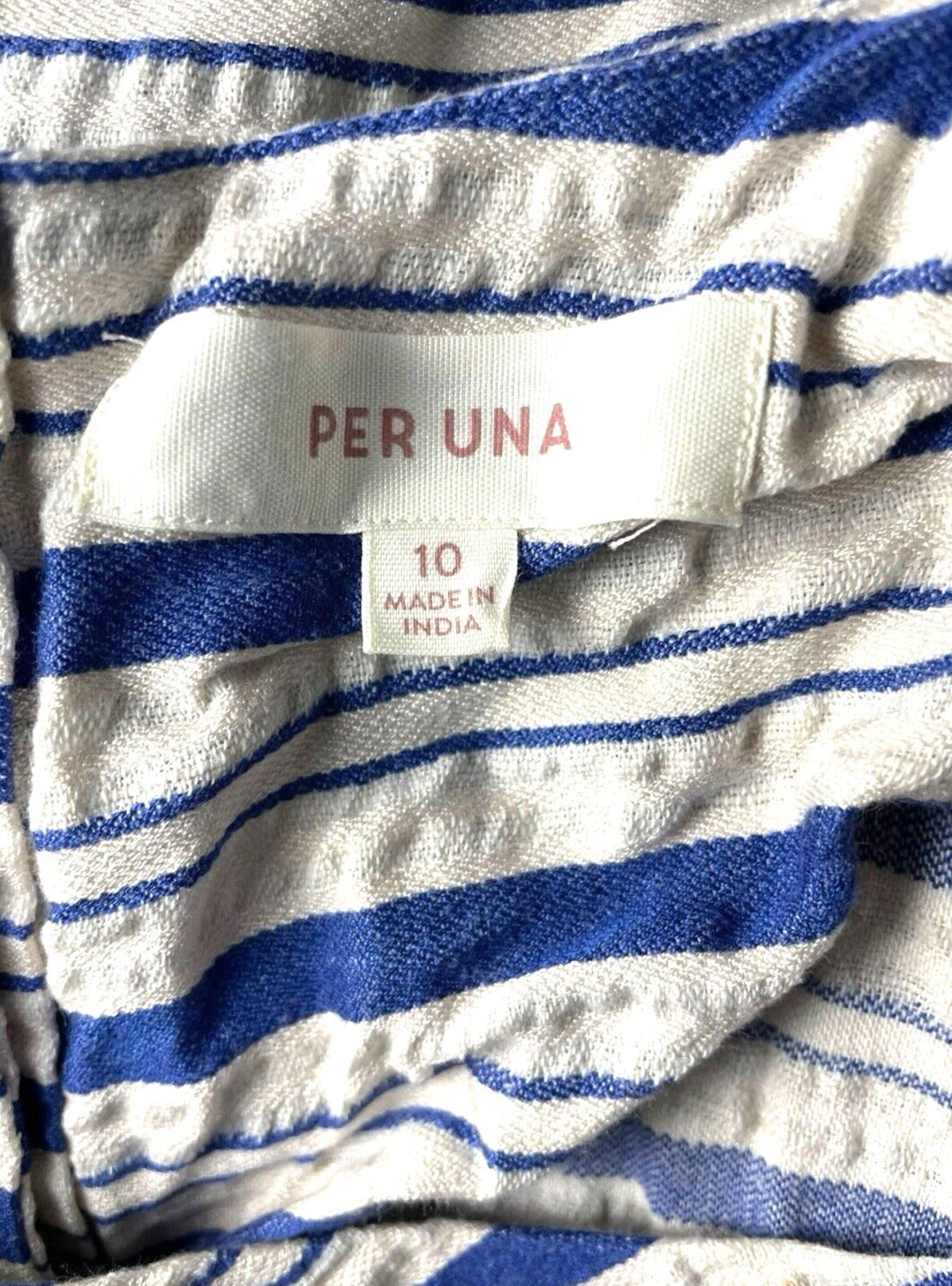 Marks & Spencer Stripe T-Shirt Top Women’s UK Size 10 Short Sleeve Linen Blend