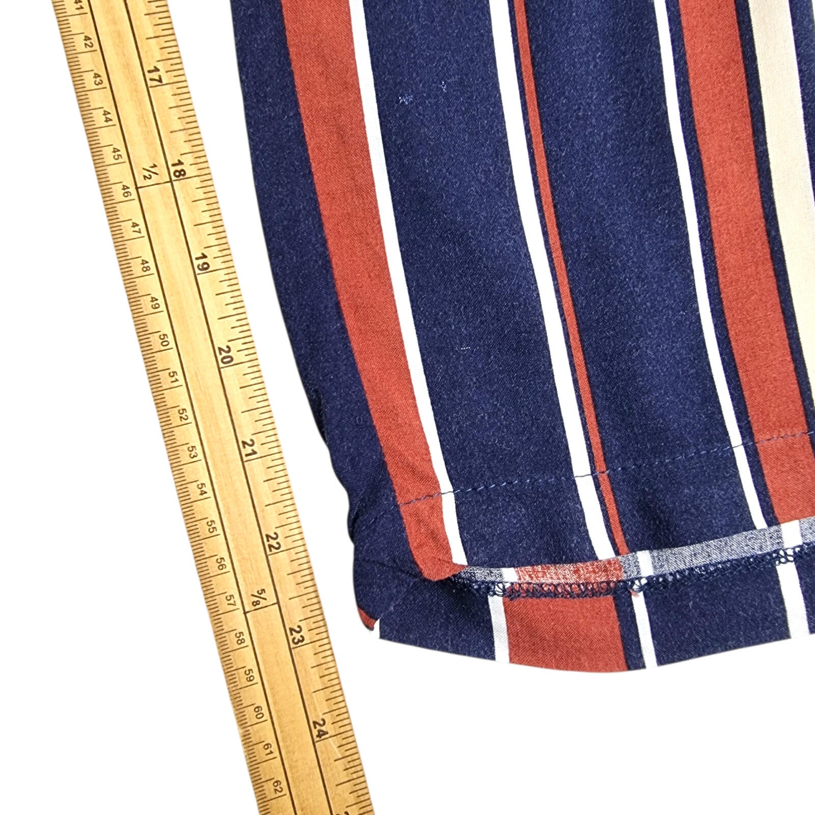 Red Herring Wide Leg Capri Trousers Women's UK Size 12 Striped High Waisted