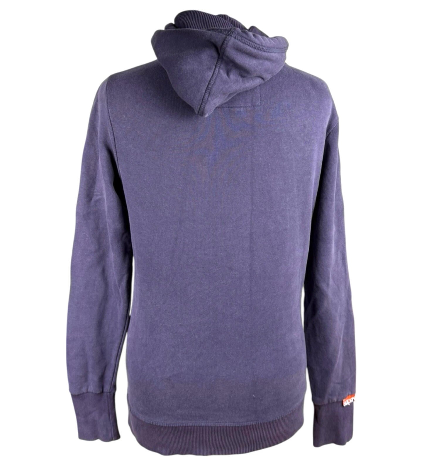 Super Dry Hoodie Women’s UK Size S Logo Print Fleece Lined Jersey Purple