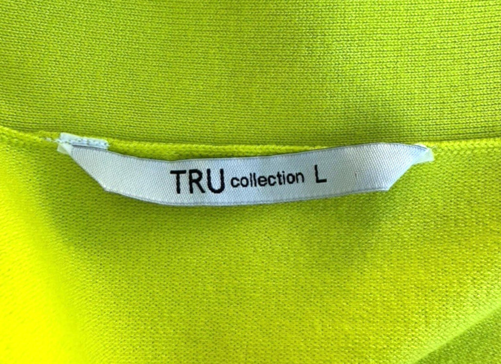 TRU Collection Neon Yellow Cardigan Open Front Women’s UK Size L