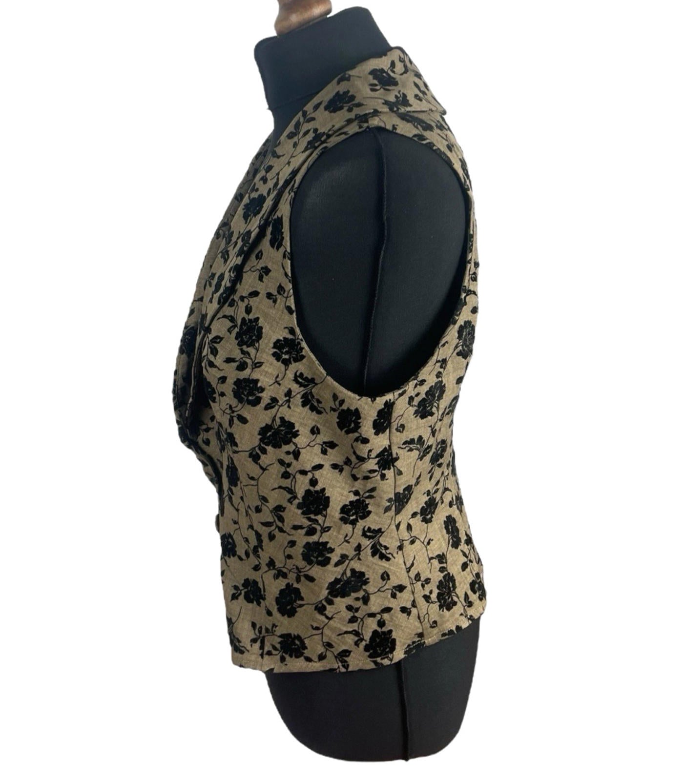 Ravi London Waistcoat Textured Collared Mid Length Sleeveless Women’s UK Size 8