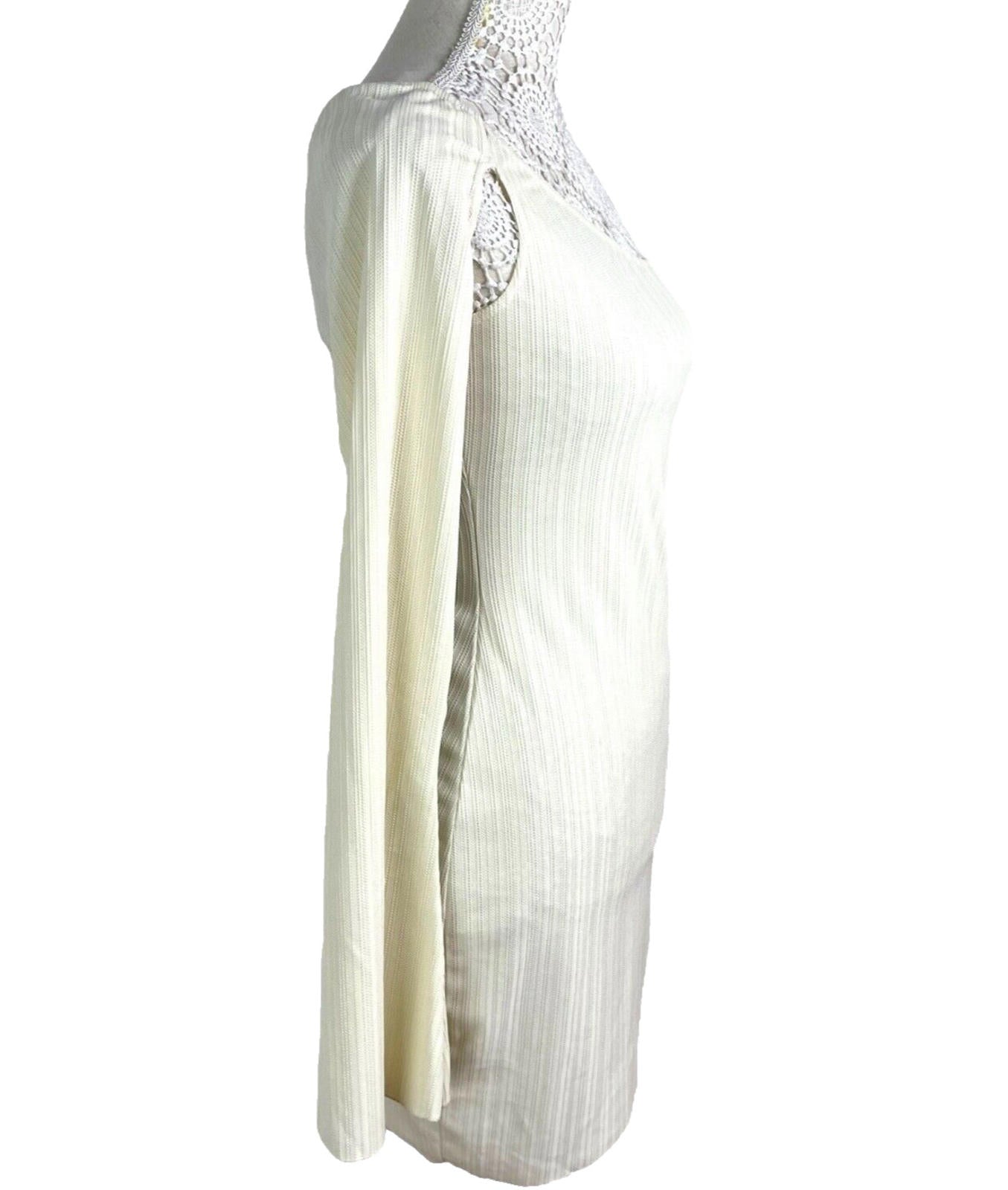 Glamour Babe Mini Dress Textured One Shoulder FlareSleeve Women’s UK Size 8