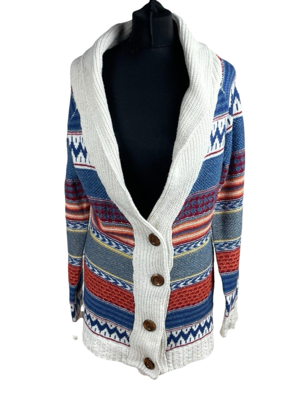 Parisian Knitted Cardigan Women’s UK Size S/M Button Up Long Sleeve Multicolour